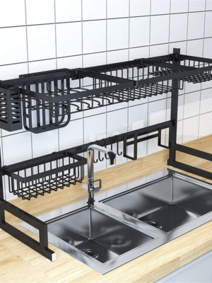 Estante multifuncional de acero inoxidable para organizar la cocina