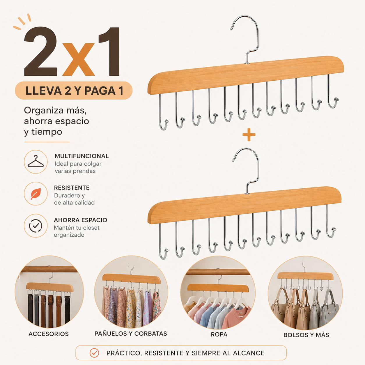 8e6cdea4 2279 45d5 b058 4272fb2557b8 Organizador de ganchos para clóset 2×1