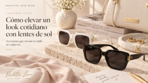 Lentes de sol cuadrados blancos y negros como accesorios para elevar un look cotidiano